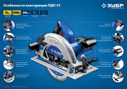 Пила циркулярная ПДП-75 серия ПРОФЕССИОНАЛ купить в Нефтеюганске