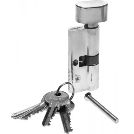 Механизм ЗУБР &quot;МАСТЕР&quot; цилиндровый, тип &quot;ключ-защелка&quot;, цвет хром, 5-PIN, 70мм 52103-70-2 купить в Нефтеюганске