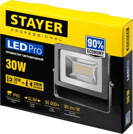 Прожектор LEDPro светодиодный, STAYER Profi 57131-30, 30Вт 57131-30 купить в Нефтеюганске