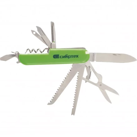 Нож многофункциональный компактный размер 15 функций 90 мм Сибртех 17626 купить в Нефтеюганске