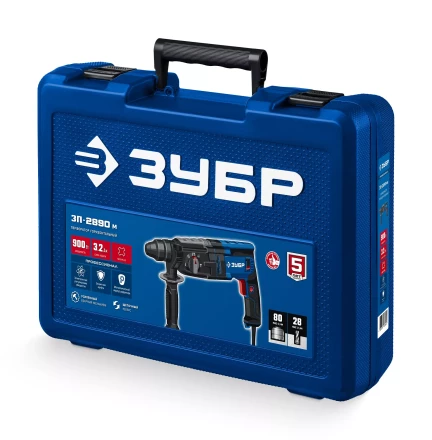 ЗУБР 28 мм, 900 Вт, перфоратор SDS Plus, мет. корпус, Профессионал (ЗП-2890 М) купить в Нефтеюганске