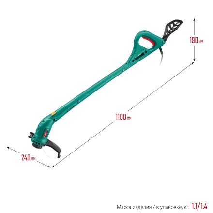ЗУБР 300 Вт, ш/с 25 см, сетевой триммер (ТСН-25-300) купить в Нефтеюганске