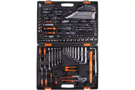 Набор инструментов, 1/2&quot;, 1/4&quot;, CrV, в кейсе 142 предм Вихрь 73/6/7/13 купить в Нефтеюганске