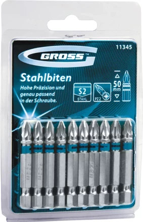 Набор бит РН2х70, сталь S2, 10шт GROSS 11378 купить в Нефтеюганске