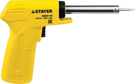 Паяльник с пистолетной пластмассовой рукояткой, STAYER &quot;MASTER&quot; MAXTerm, 55307-70, 30 - 70 Вт, конус 55307-70 купить в Нефтеюганске