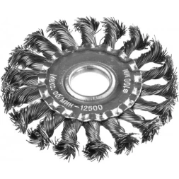 DEXX. Щетка дисковая для УШМ, жгутированная стальная проволока 0,5мм, 100ммх22мм 35100-100