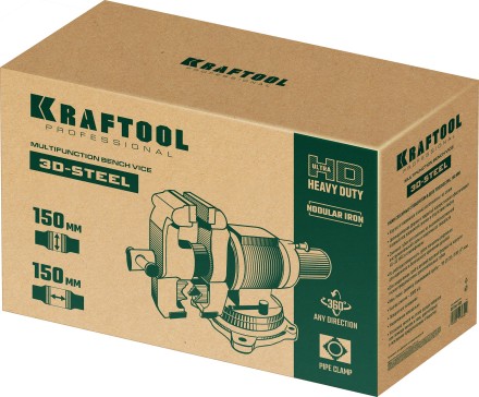 Тиски KRAFTOOL 3D-STEEL универсальные 32704-150 купить в Нефтеюганске