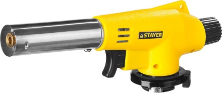 Газовая горелка &quot;MaxTerm&quot; на баллон, STAYER &quot;MASTER&quot; 55584, с пьезоподжигом, регулировка пламени, цанговое соединение, 1300С 55584 купить в Нефтеюганске