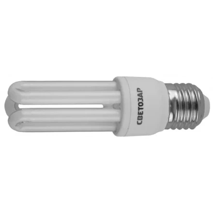 Энергосберегающая лампа СВЕТОЗАР&quot;U-КЛАССИКА&quot;стержень,цоколь E27(стандарт),Т2,3U,яркий бел свет(4000К), 8000час,12Вт(60) 44334-12 купить в Нефтеюганске