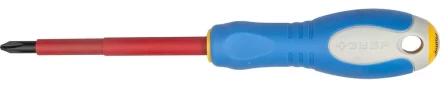 ЗУБР &quot;ПРОФИ ЭЛЕКТРИК&quot;. Отвертка Cr-V, трехкомпонент рукоятка, высоковольтная до ~1000В, PH №2, 100 мм 25262-2-100 купить в Нефтеюганске