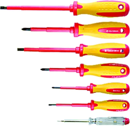 Набор отверток диэлект.до 1000В проб.эл. - до 250В двухкомп.рукоятки (7шт.) MATRIX PROFESSIONAL 13355 купить в Нефтеюганске