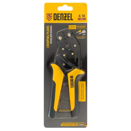 Клещи для обжима наконечников штыревых НШВ, НШВИ, НШВИ-2, 6-16 мм2 Denzel 17744 купить в Нефтеюганске