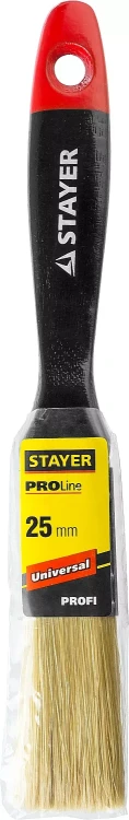 Кисть плоская STAYER "UNIVERSAL-PROFI", светлая натуральная щетина, деревянная ручка, 25мм 0104-025 купить в Нефтеюганске