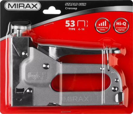 Степлер с регулировкой силы удара, металлический корпус, для тонкой скобы тип 53 (4-14 мм), MIRAX 3144 купить в Нефтеюганске