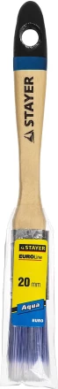 Кисть плоская STAYER &quot;EURO&quot;, &quot;AQUA&quot; для воднодисперсионных и акриловых ЛКМ, искусств щетина, деревян ручка, 3/4&quot;/20мм 01062-020 купить в Нефтеюганске