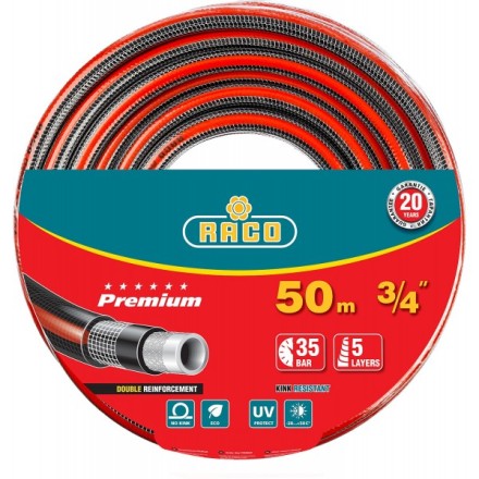 Шланг RACO &quot;PREMIUM&quot; поливочный, 40атм., армированный, 3-х слойный, 3/4&quot;х50м 40300-3/4-50 купить в Нефтеюганске