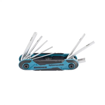 Набор ключей имбусовых Hex 1,5-8 мм CrV складные 8 шт Gross 16412 купить в Нефтеюганске