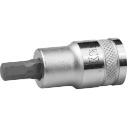 Торцовая бита-головка KRAFTOOL &quot;INDUSTRIE QUALITAT&quot;, материал S2, HEX, сатинированная, 1/2&quot;, H7 27908-07_z01