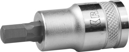 Торцовая бита-головка KRAFTOOL &quot;INDUSTRIE QUALITAT&quot;, материал S2, HEX, сатинированная, 1/2&quot;, H7 27908-07_z01 купить в Нефтеюганске