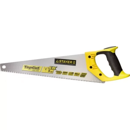 Ножовки по дереву (пила) STAYER TopCut 500 мм, 5 TPI, прямой крупный зуб 5 TPI: быстрый рез поперек волокон, для крупных и средних заготовок 1506-50_z01 купить в Нефтеюганске
