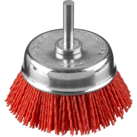 ЗУБР &quot;ПРОФЕССИОНАЛ&quot;. Щетка чашечная для дрели, нейлоновая проволока с абразивным покрытием, 75мм 35165-075_z02 купить в Нефтеюганске