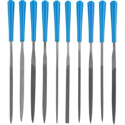 Набор ЗУБР &quot;ЭКСПЕРТ&quot;: Надфили, пластмассовая ручка, насечка 2 = Бархатная, с чехлом, 100мм, 10шт 16023-2-H10 купить в Нефтеюганске