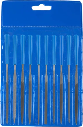 Набор ЗУБР &quot;ЭКСПЕРТ&quot;: Надфили, пластмассовая ручка, насечка 2 = Бархатная, с чехлом, 100мм, 10шт 16023-2-H10 купить в Нефтеюганске