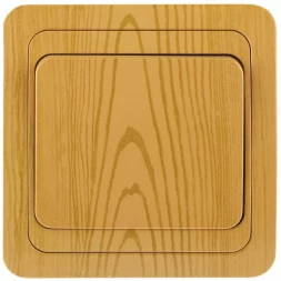 Выключатель СВЕТОЗАР "ГАММА" одноклавишный, цвет ольха, 10A/~250B SV-54130-A