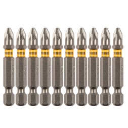 Бита PZ2х50, сталь S2, шестигранный профиль, 10 шт. Е 6,3 Denzel 11656