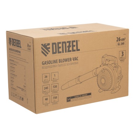 Воздуходувка-пылесос бензиновая Denzel GL-260 57902, 26 см3, 1 л.с. купить в Нефтеюганске