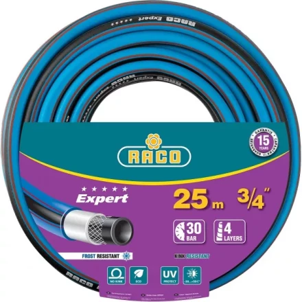 Шланг RACO EXPERT поливочный, 30атм., армированный, 4-х слойный, 3/4&quot;x25м 40302-3/4-25_z01 купить в Нефтеюганске