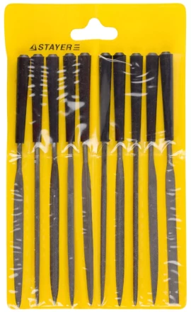 Набор STAYER &quot;MASTER&quot; Надфили с пластмассовой ручкой, 100мм, 10шт 16011-H10_z01 купить в Нефтеюганске