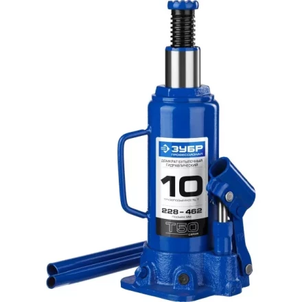 Домкрат гидравлический бутылочный T50, 10т, 228-462мм, ЗУБР Профессионал 43060-10 43060-10_z01 купить в Нефтеюганске
