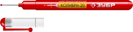 ЗУБР Колибри-20 красный, наконечник L 20 мм,  2 мм, перманентный маркер для отверстийл (06328-3) купить в Нефтеюганске