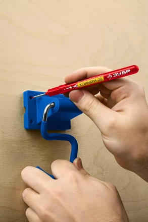 ЗУБР Колибри-20 красный, наконечник L 20 мм,  2 мм, перманентный маркер для отверстийл (06328-3) купить в Нефтеюганске