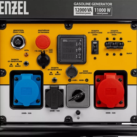Генератор бензиновый Denzel PS-120EAD-3, 12 кВт,230/400 В, 40л, разъём ATS,перекл.режима,эл.старт купить в Нефтеюганске