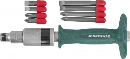 Ударная отвертка SL8  SL10  36мм 80мм   PH2  PH3  36мм 80мм 5 предметов AG010139 Jonnesway 48345 купить в Нефтеюганске