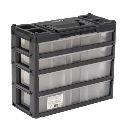 Органайзер для хранения с выдвижными лотками Stels 310х150х260мм, 4 секции, пластик Россия 90728 купить в Нефтеюганске