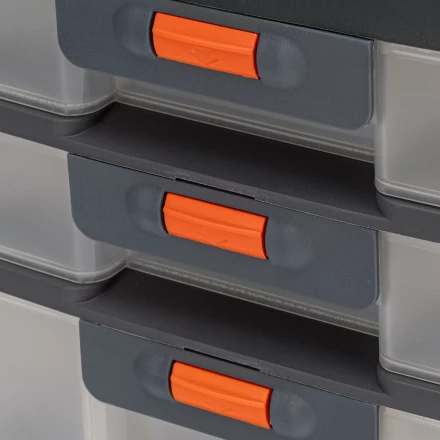 Органайзер для хранения с выдвижными лотками Stels 310х150х260мм, 4 секции, пластик Россия 90728 купить в Нефтеюганске