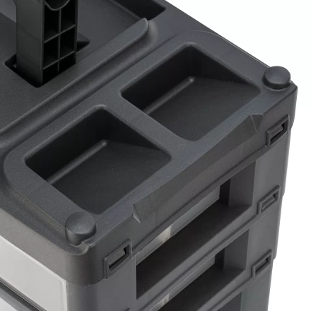 Органайзер для хранения с выдвижными лотками Stels 310х150х260мм, 4 секции, пластик Россия 90728 купить в Нефтеюганске