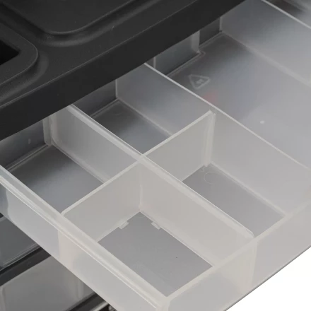 Органайзер для хранения с выдвижными лотками Stels 310х150х260мм, 4 секции, пластик Россия 90728 купить в Нефтеюганске