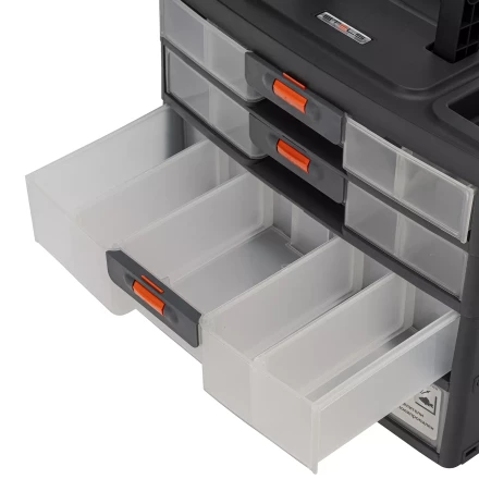 Органайзер для хранения с выдвижными лотками Stels 310х150х260мм, 4 секции, пластик Россия 90728 купить в Нефтеюганске