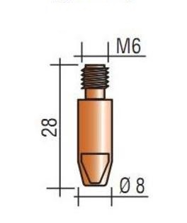 Наконечник к горелке полуавтомата M6  диаметр 1,6 мм L28 тело 8  AL Aurora купить в Нефтеюганске