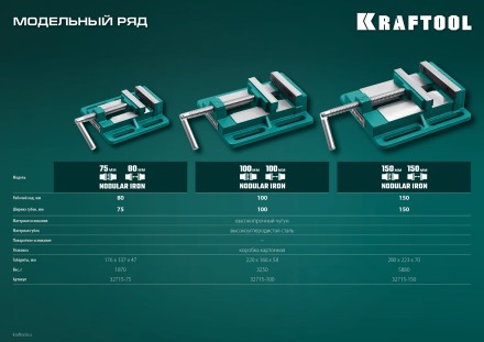 Тиски KRAFTOOL станочные 32715-75 купить в Нефтеюганске