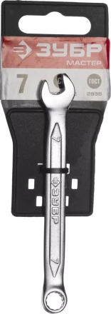 Ключ ЗУБР &quot;МАСТЕР&quot; гаечный комбинированный, Cr-V сталь, хромированный, 7мм 27087-07 купить в Нефтеюганске