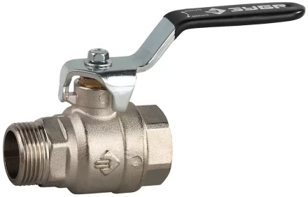 Кран шаровой ЗУБР полнопроходной &quot;мама-папа&quot;, ручка, хромиров латунь, 3/4&quot; 4-51321-C-3/4 купить в Нефтеюганске