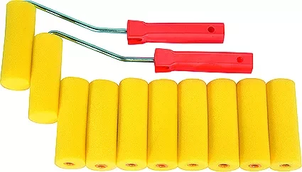 Набор мини-валиков &quot;ПОРОЛОН&quot; 100 мм D - 35 мм D ручки - 6 мм 10 шт. + 2 бюгеля  SPARTA 802835 купить в Нефтеюганске