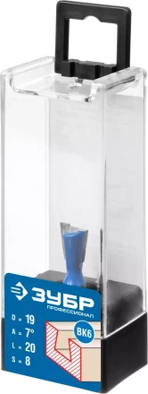 ЗУБР 19 x 20 мм, угол 7°, фреза пазовая фасонная Ласточкин Хвост, Профессионал (28748-19) купить в Нефтеюганске