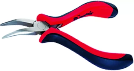 Длинногубцы Mini 130 мм никелированные изогнутые авторазжим двухкомпонентные рукоятки MATRIX 17812 купить в Нефтеюганске