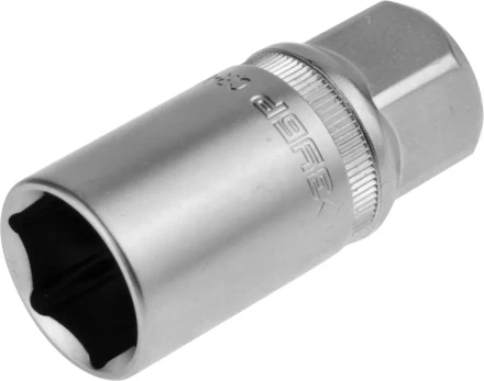 Торцовая головка ЗУБР &quot;МАСТЕР&quot; свечная с резиновой вставкой (1/2&quot;), Cr-V, FLANK, хроматированное покрытие, 21мм 27728-21 купить в Нефтеюганске